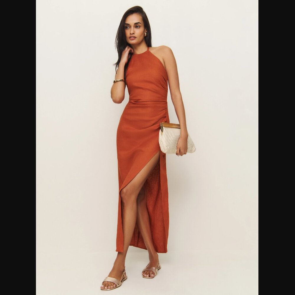 Reformation Blood Orange Maxi Dress Size 2 NWT